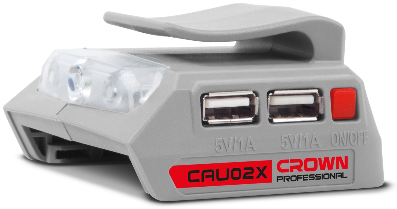 Акумуляторний USB-зарядний пристрій CROWN CAU02X, 20 В