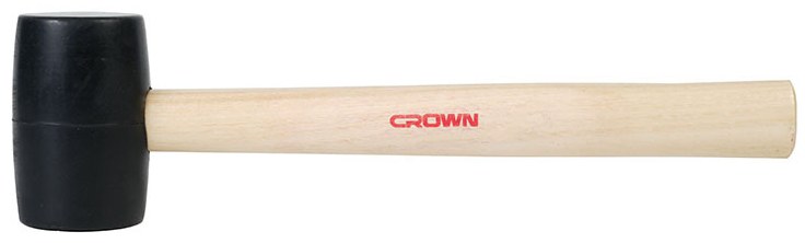 Молоток гумовий CROWN CPHHR-WHB08, 8 унц, дерев'яна ручка