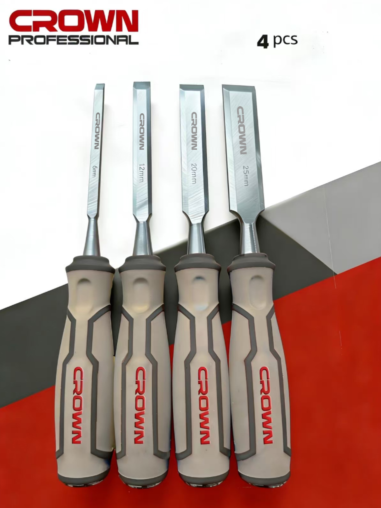 Набір стамесок столярних CROWN CPHHW-XD4, 4 шт., 6-25 мм