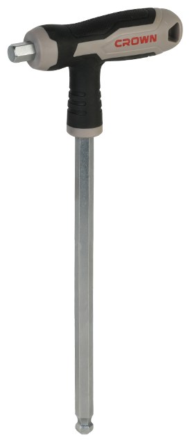 Ключ шестигранний T-подібний з кулею CROWN CPHOH-BMA80200, 8 мм, довжина 200 мм