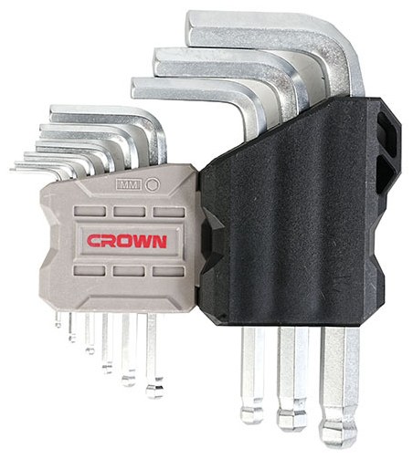 Набір шестигранних ключів з кулею CROWN CPHOK-BMAX09, 9 предметів