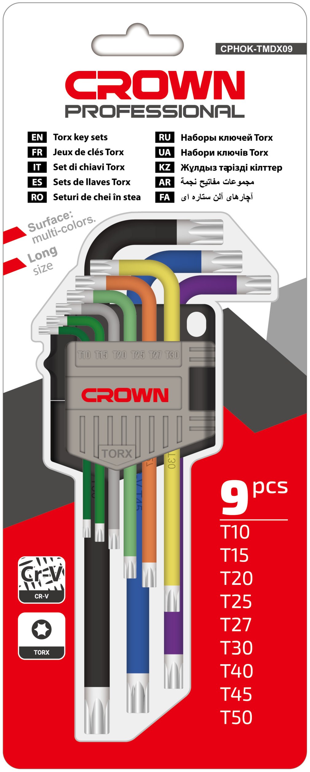 Набір ключів Torx CROWN CPHOK-TMDX09, 9 предметів