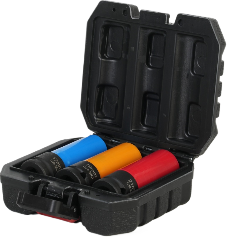 Набір ударних головок для коліс CROWN CPHSW-HCAX3, 1/2", 3 шт, 17-21 мм