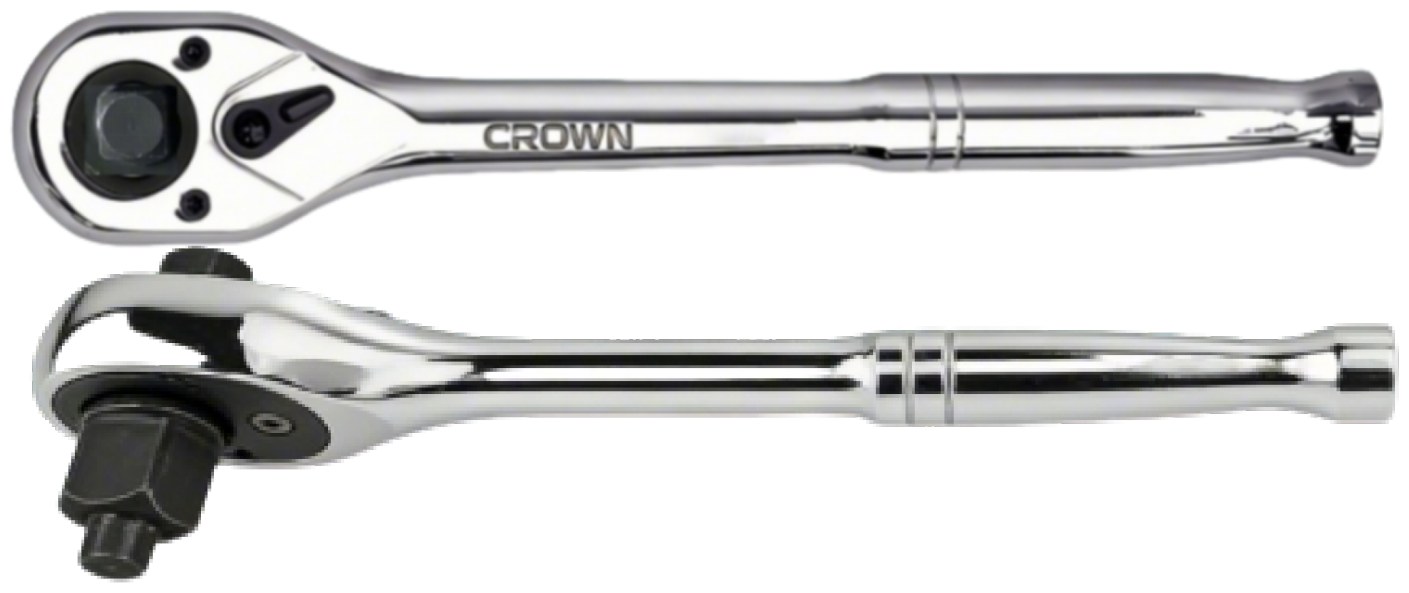 Ключ тріскачковий з гладкою рукояткою CROWN CPHSW-RM3A, 90T