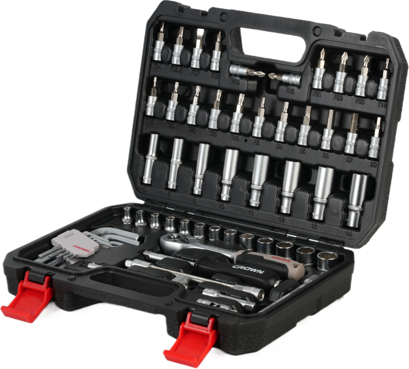 Набір торцевих головок CROWN CPHSW-XD58, 58 шт, 1/4"