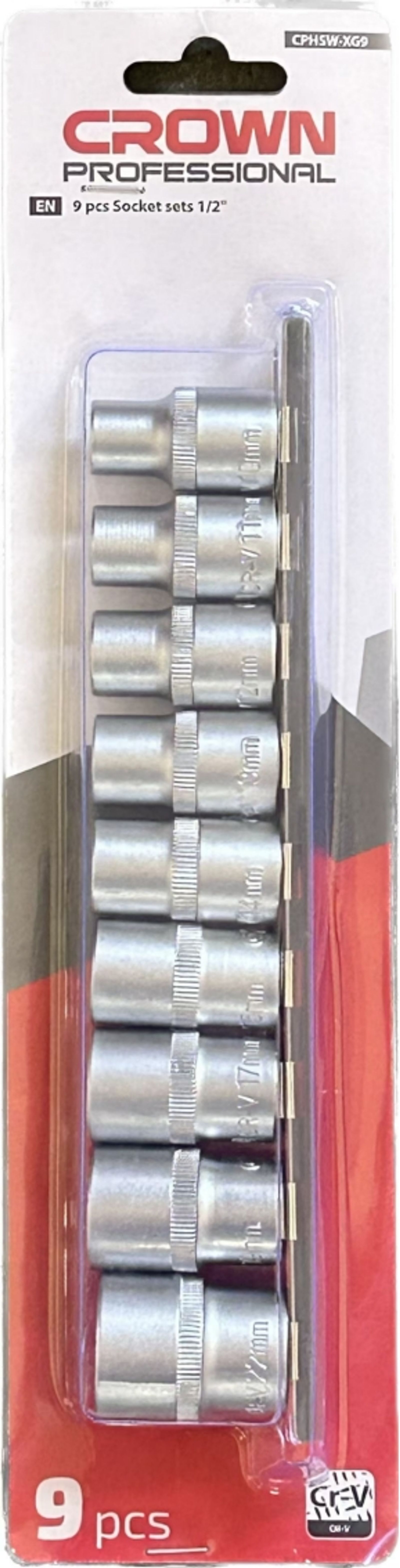 Набір торцевих головок CROWN CPHSW-XG9, 9 шт, 1/2"