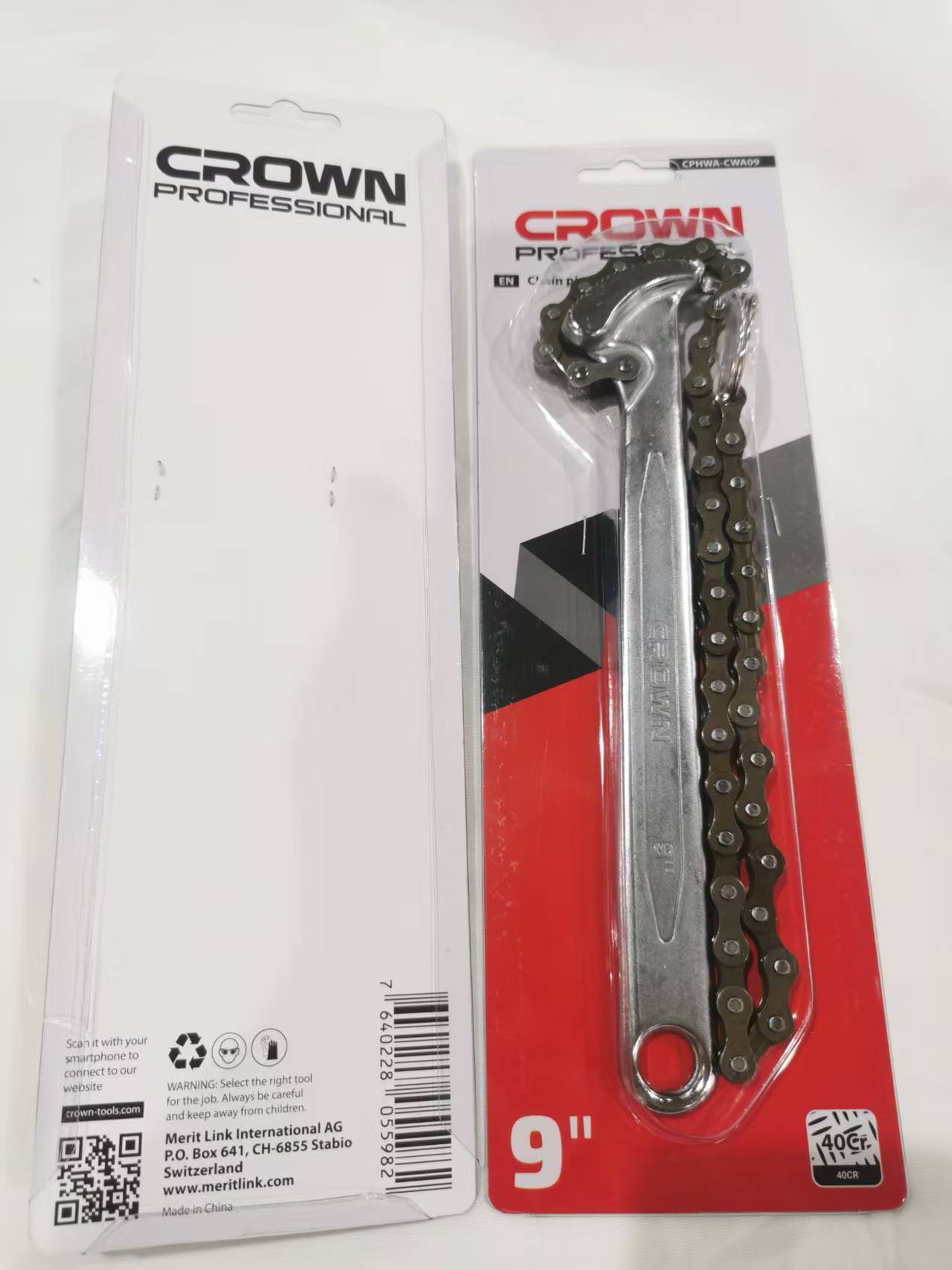 Ключ трубний ланцюговий CROWN CPHWA-CWA09, 9"