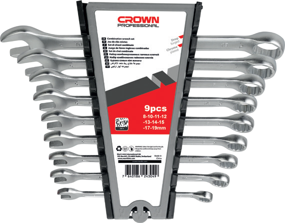Набір ключів з тріскачкою CROWN CPHWC-XA9, 9 предметів