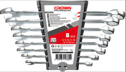 Набір ключів ріжково-накидних CROWN CPHWC-XC8, 8 предметів