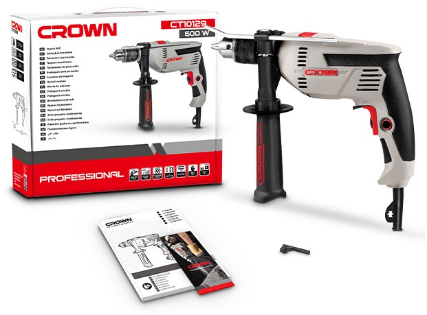 Ударний дриль CROWN CT10129, 750 Вт, 13 мм