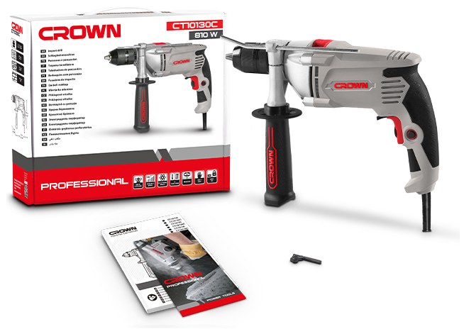Ударний дриль CROWN CT10130, 810 Вт, 13 мм