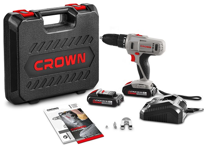 Дриль-шуруповерт акумуляторний CROWN CT21056L-2 BMC