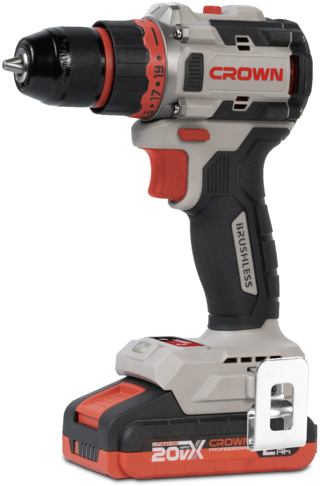 Аккумуляторная дрель-шуруповёрт CROWN CT21128HMX-2 BMC, 20 В, 2.0 А·ч, 50 Н·м