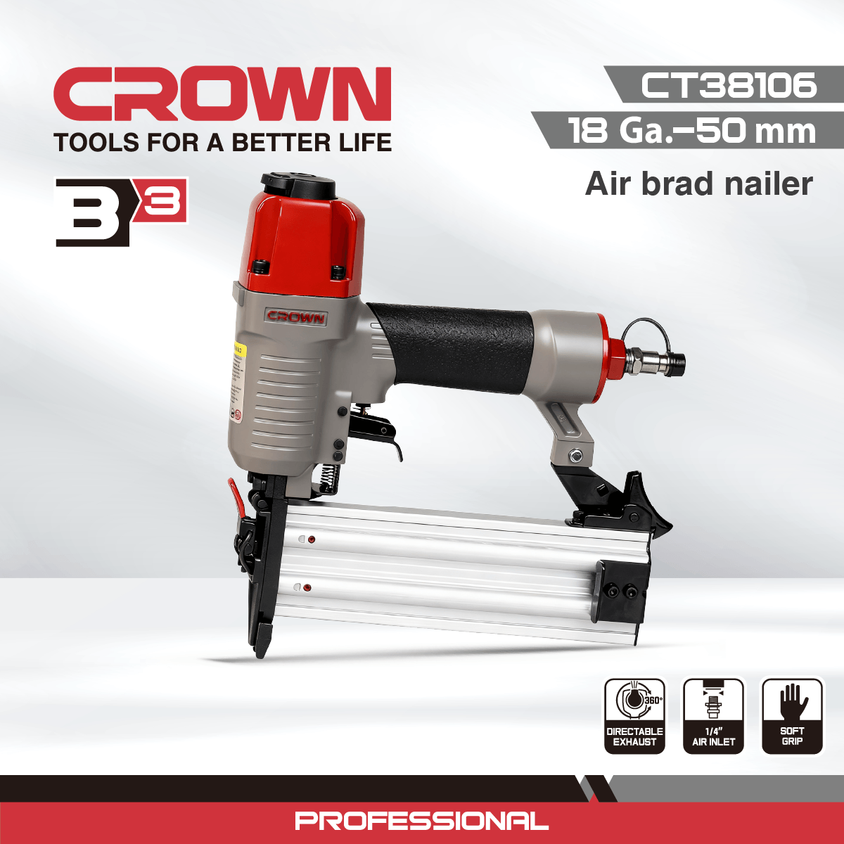 Пневматичний цвяхозабивач CROWN CT38106 BMC