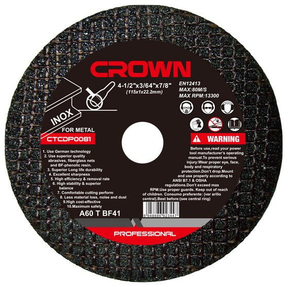 Диск відрізний абразивний CROWN CTCDP0010, 150 мм, посадка 22.2 мм