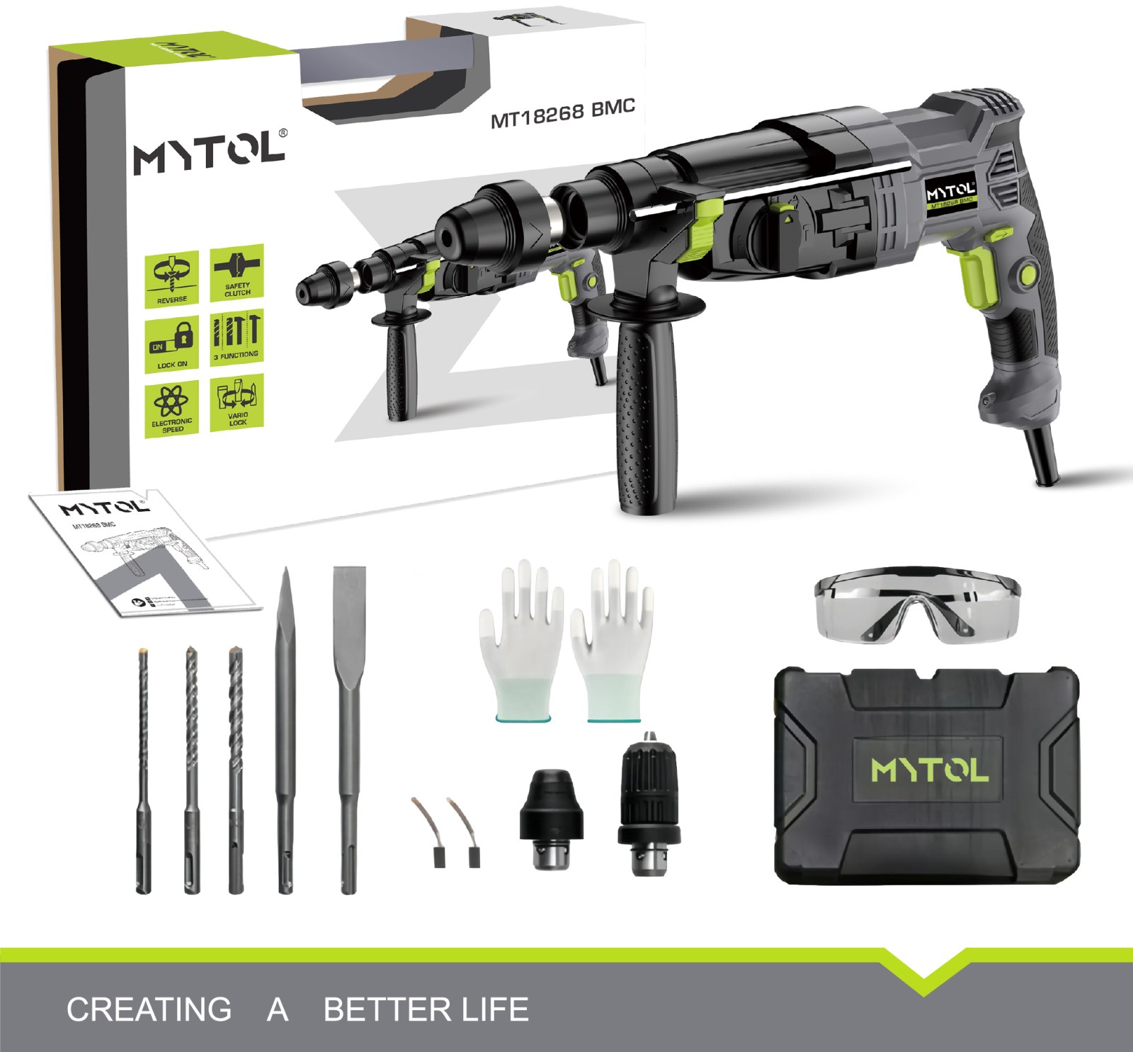 Перфоратор MYTOL MT18268 BMC, 26 мм