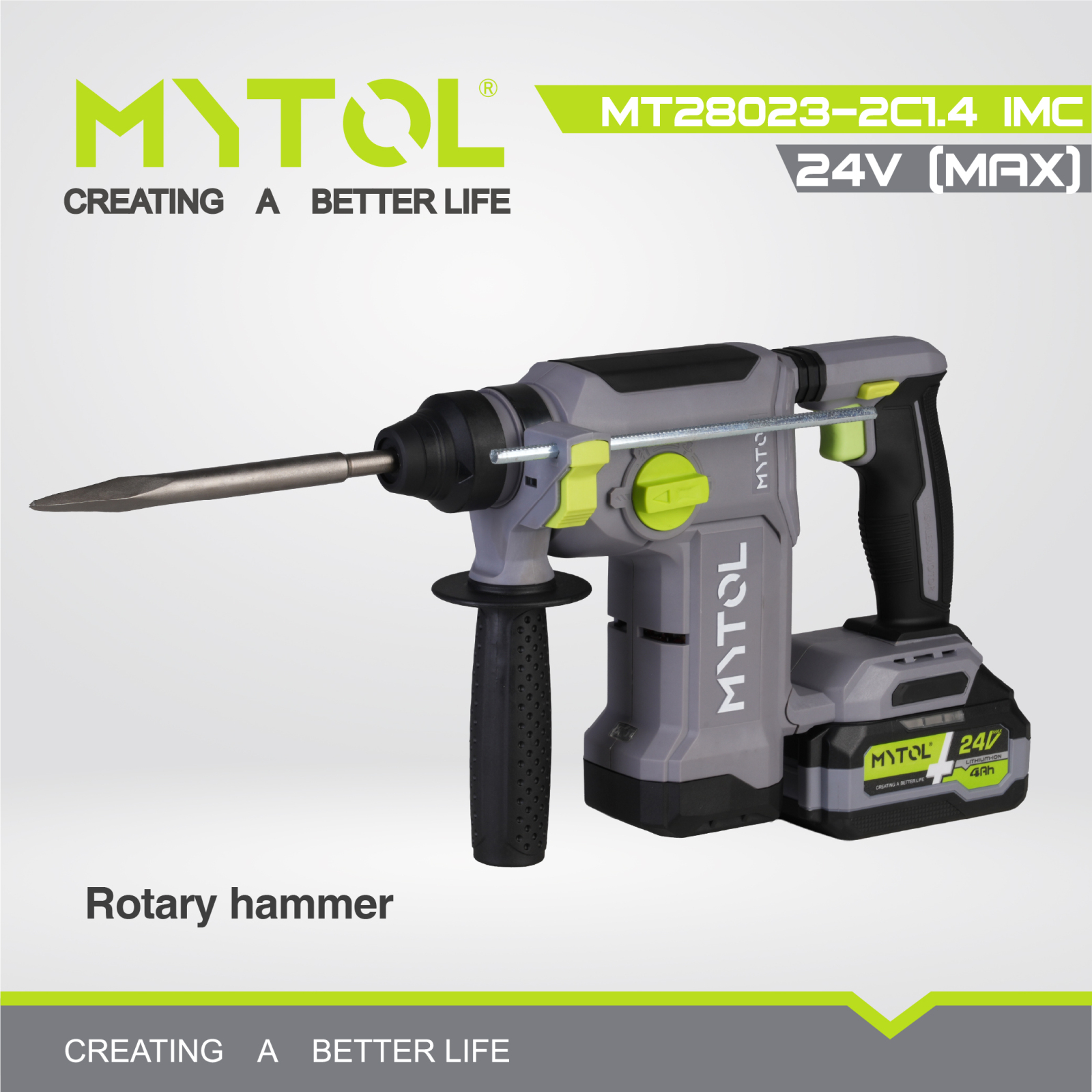 Акумуляторний перфоратор MYTOL MT28023-2C1.4 IMC, 21 В, 1.5 Дж