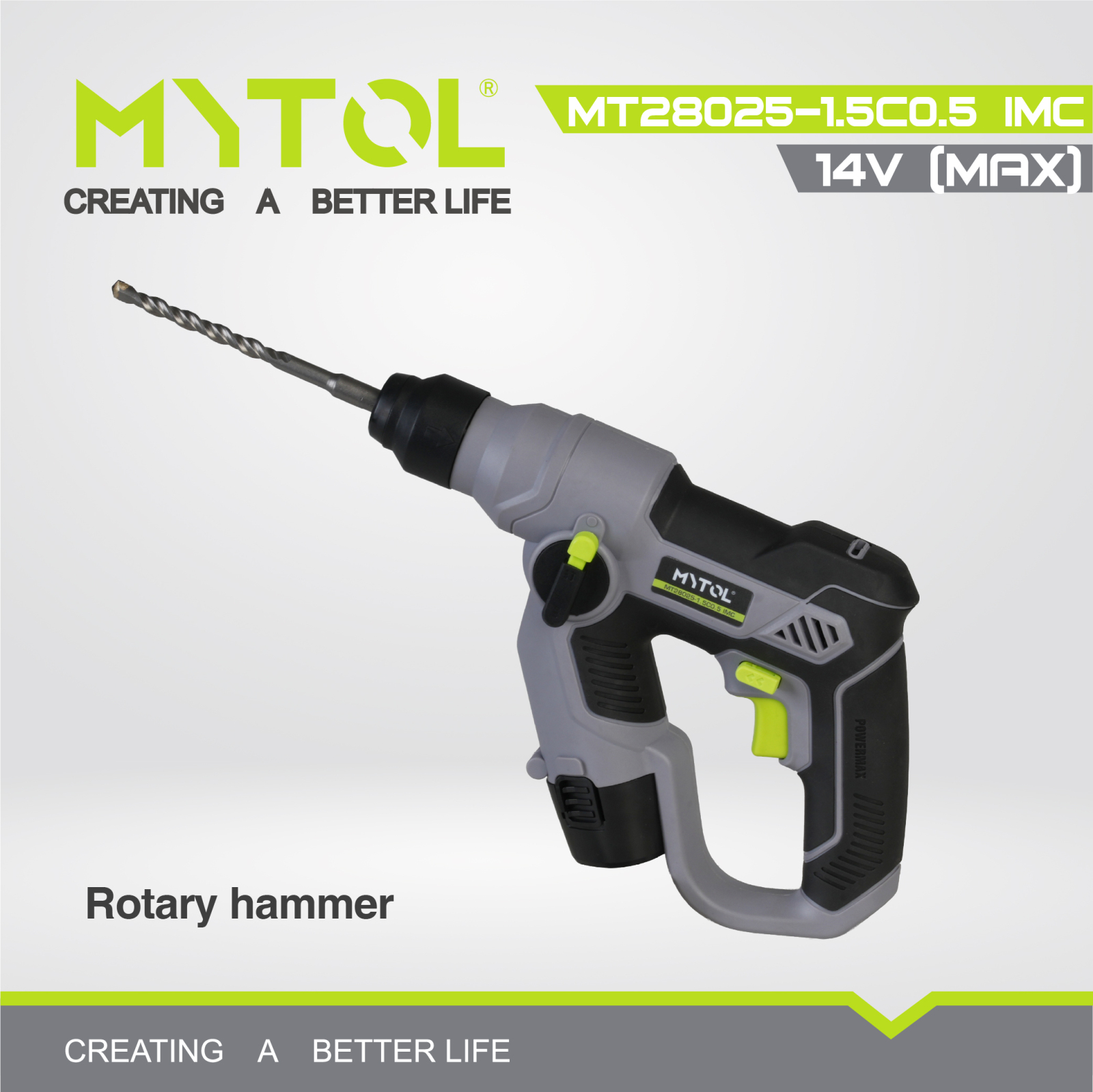 Акумуляторний перфоратор MYTOL MT28025-1.5C0.5 IMC, 12 В, 1.1 Дж