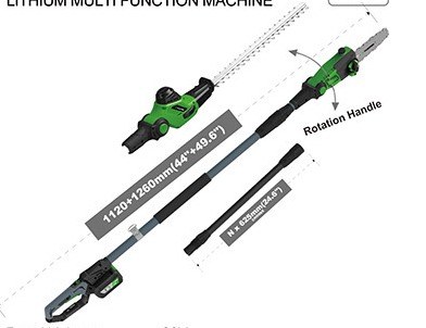 Cordless pole saw and hedge trimmer TRUEGREEN TG8J321, 20 V, cut 190 mm, blade 400 mm